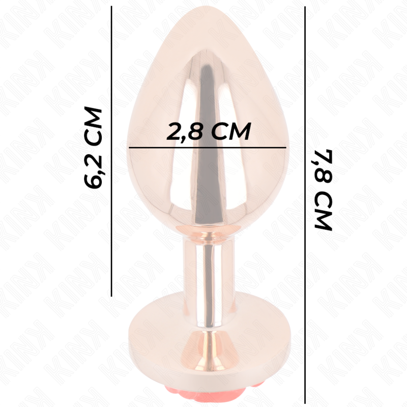 KINK - PLUG ANAL DE OURO Rosa COM Rosa VERMELHA S