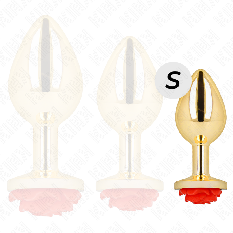KINK - PLUG ANAL OURO Rosa VERMELHO TAMANHO S