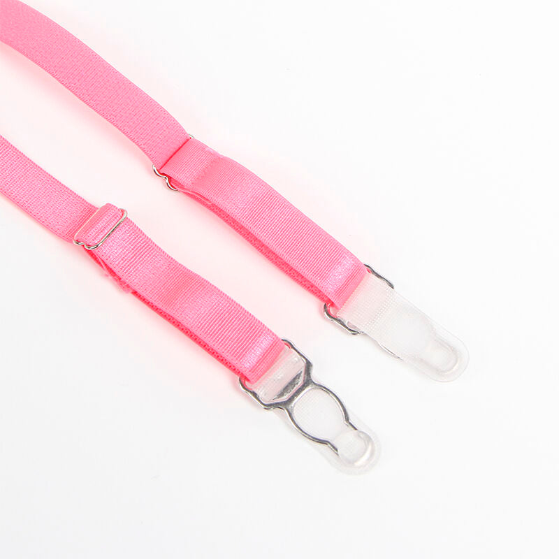 SUBBLIME - 955366 CONJUNTO DE SUTIÃ COM RENDA E LIGAS Rosa E ROXO L/XL