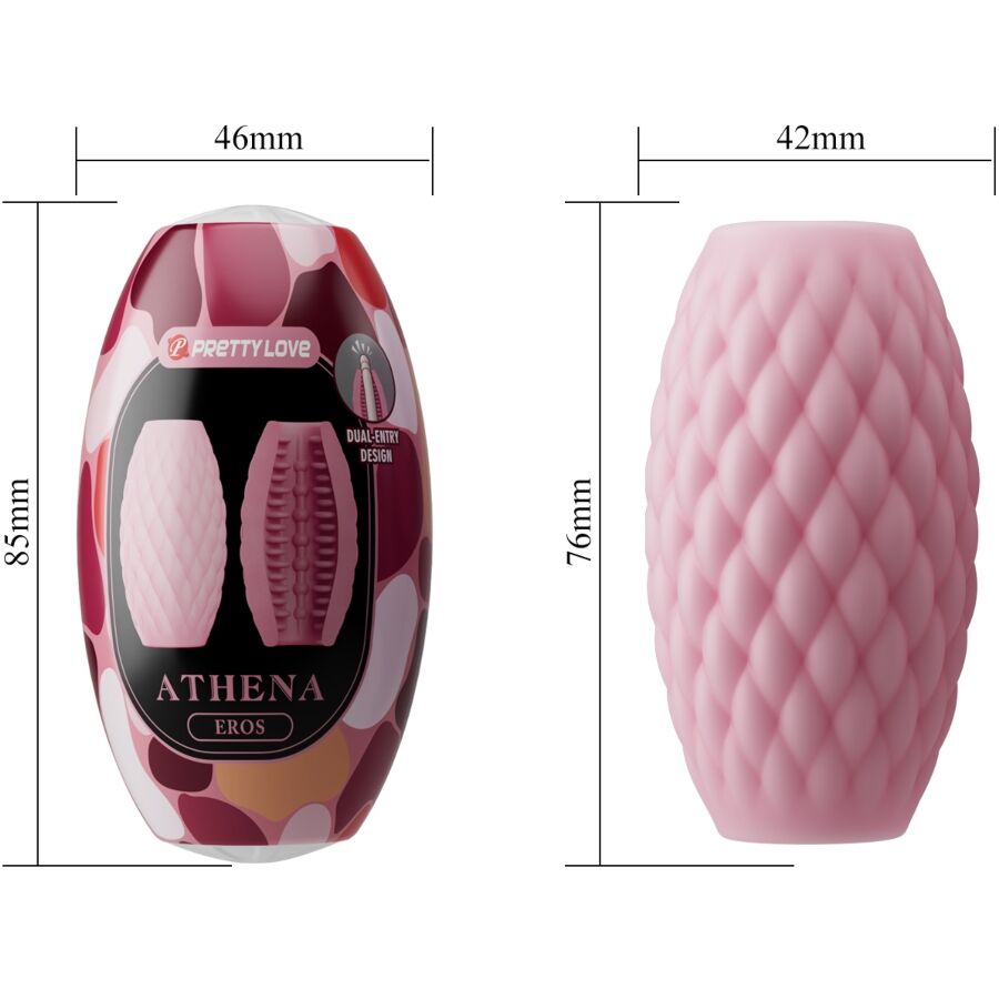 PRETTY LOVE - MASTURBADOR MASCULINO SILICONE ATHENA EROS Rosa