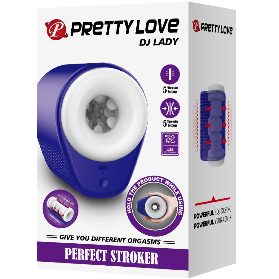 PRETTY LOVE - DJ LADY MASTURBADOR MASCULINO COM VIBRAÇÃO 5 AJUSTES ROXO