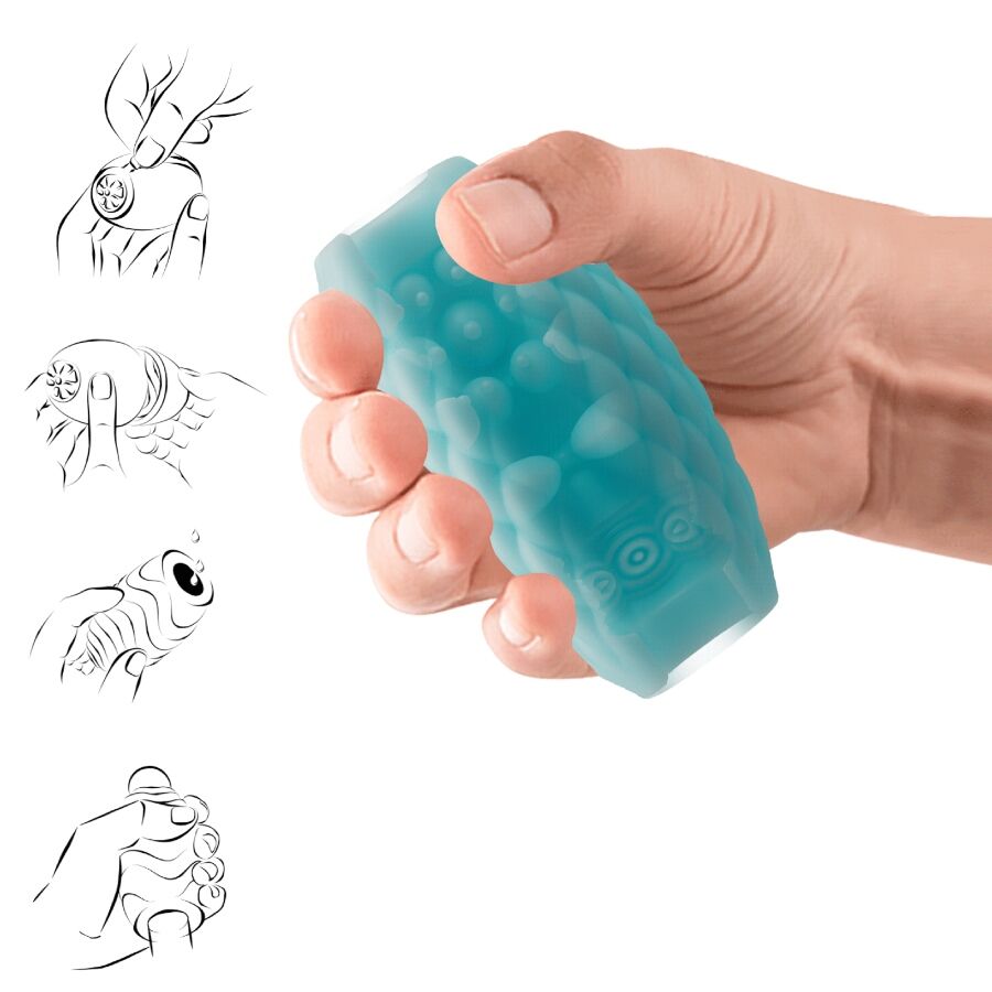 PRETTY LOVE - MASTURBADOR MASCULINO SILICONE ATHENA EROS Azul CÉU