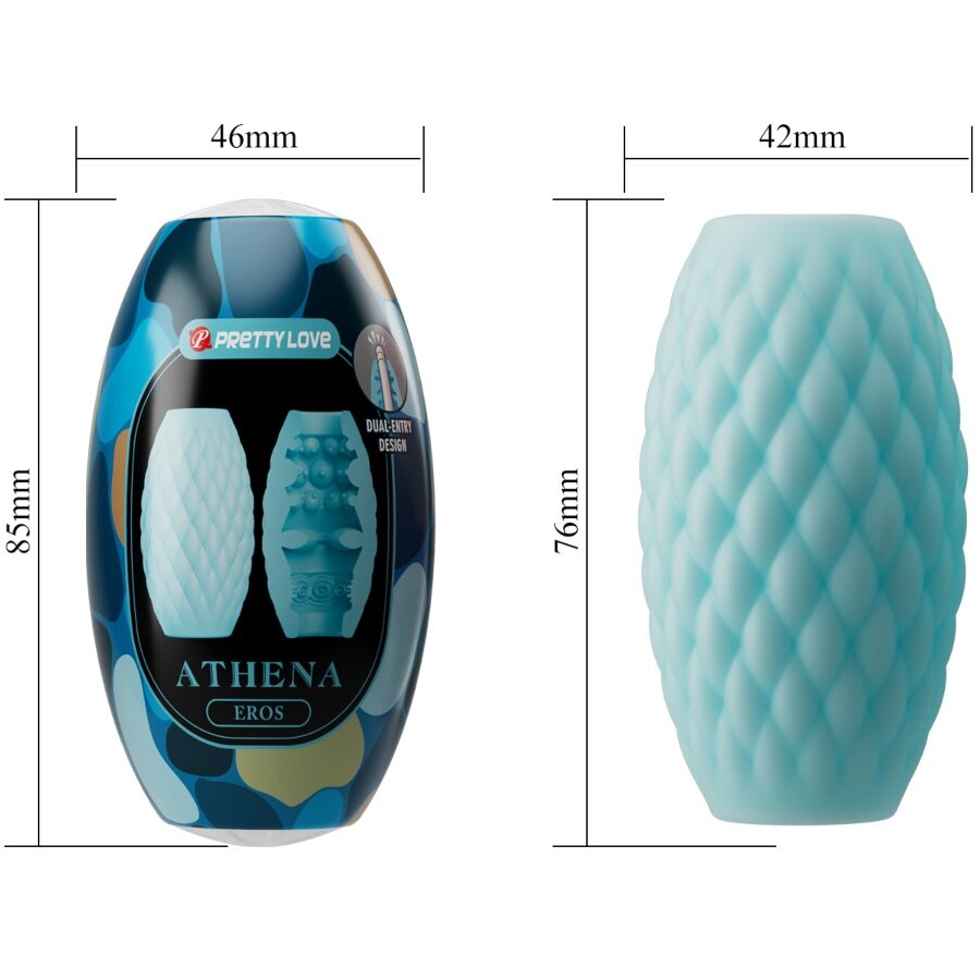 PRETTY LOVE - MASTURBADOR MASCULINO SILICONE ATHENA EROS Azul CÉU