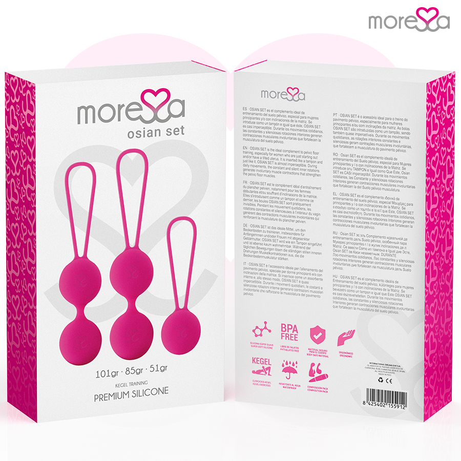 MORESSA - CONJUNTO OSIAN PREMIUM SILICONE ROSA (Osian One - 51 g | Osian Two - 101 g | Osian Three 85 g)