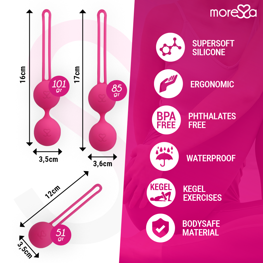 MORESSA - CONJUNTO OSIAN PREMIUM SILICONE ROSA (Osian One - 51 g | Osian Two - 101 g | Osian Three 85 g)