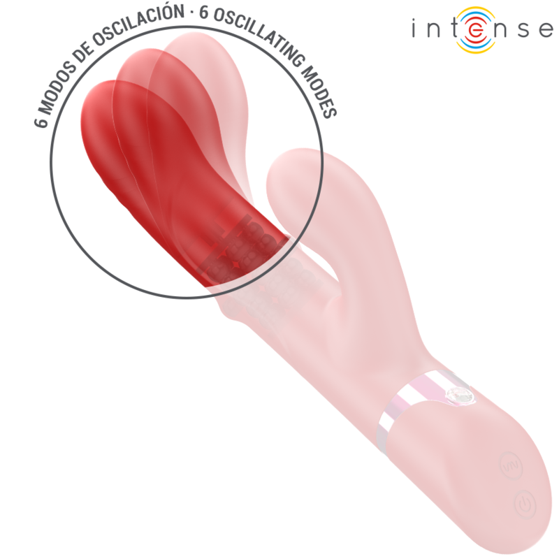 INTENSE - LELE VIBRADOR MULTIFUNCIONAL ROTATIVO & OSCILAÇÃO & ESTIMULAÇÃO VERMELHO