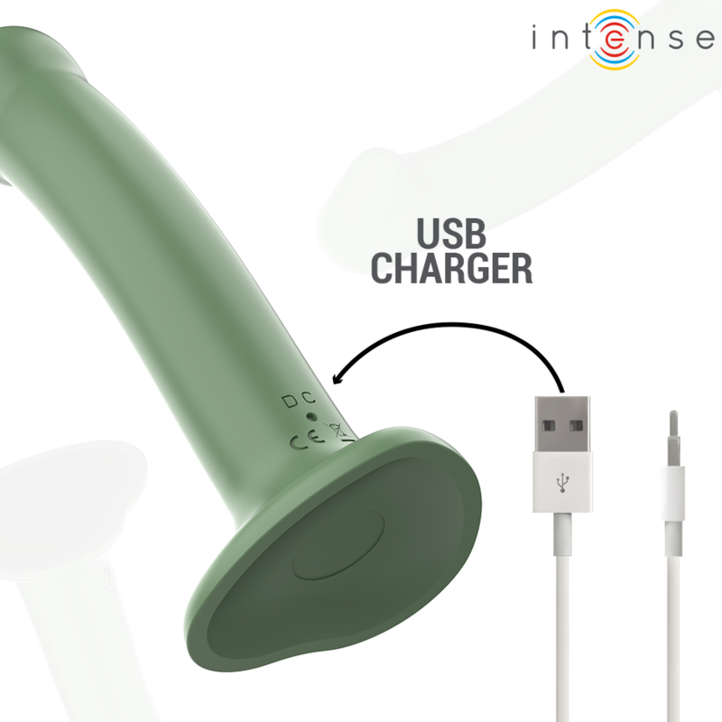 INTENSE - VIBRADOR BECCA COM VENTOSA 10 VIBRAÇÕES Verde CONTROLE REMOTO