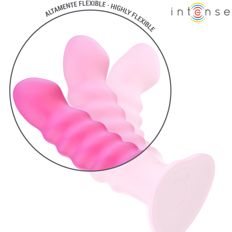 INTENSE - VIBRADOR CINDY TAMANHO L DESIGN ESPIRAL 10 VIBRAÇÕES Rosa CONTROLE REMOTO