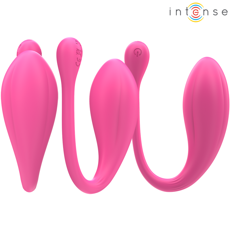 INTENSE - VIBRADOR JANICE U DUPLA ESTIMULAÇÃO 10 VIBRAÇÕES Rosa CONTROLE REMOTO