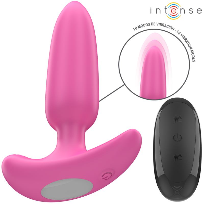 INTENSE - ROSS ANAL PLUG 10 VIBRAÇÕES Rosa CONTROLE REMOTO