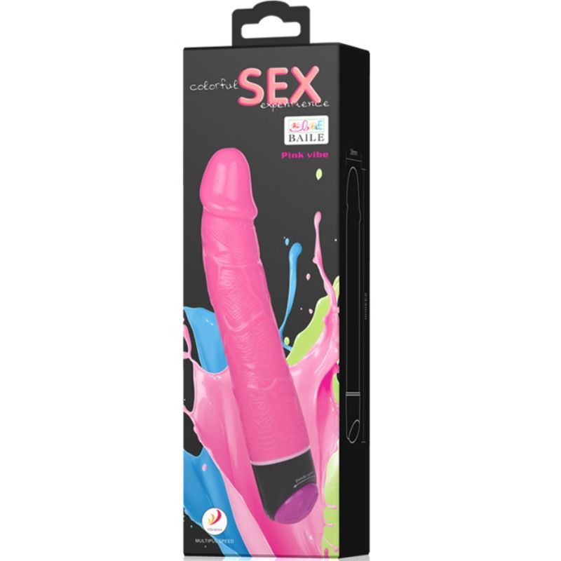 BAILE - VIBRADOR SEXO REALISTA COLORIDO ROSA 23 CM