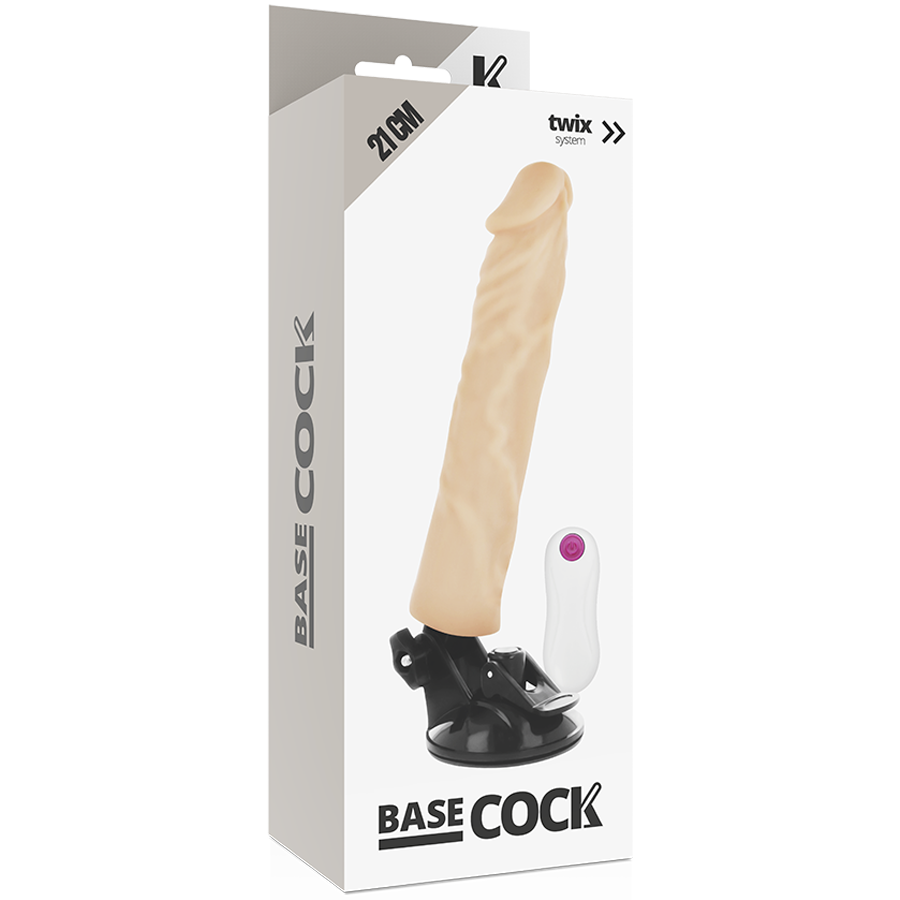 BASECOCK - VIBRADOR REALÍSTICO CONTROLE REMOTO Claro 21 CM -O- 4 CM