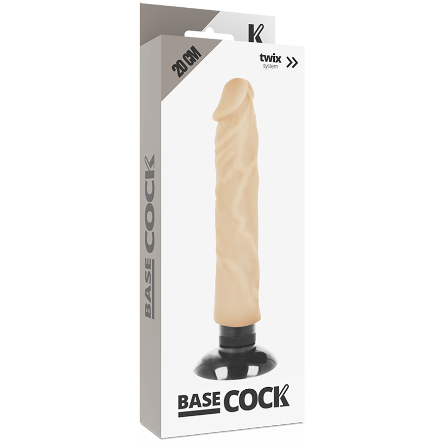 BASECOCK - VIBRADOR REALÍSTICO 2-1 Claro 20 CM -O- 4 CM