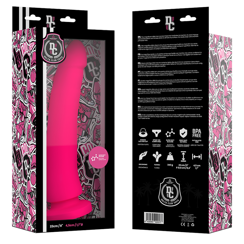 DELTA CLUB - TOYS DILDO MÉDICO DE SILICONE Rosa 23 CM -O- 4.5 CM