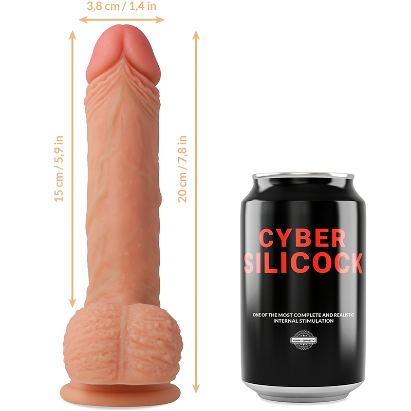 CYBER SILICOCK - STRAP-ON FREEMAN SILICONE LÍQUIDO COM 3 ANÉIS GRTIS 20 CM -O- 3.8 CM